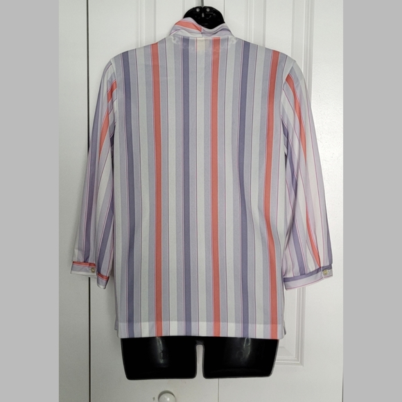 Vintage Just Oscar Striped Blouse Size M - Picture 2 of 6